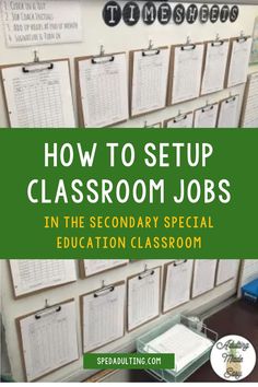 classroom jobs in the secondary school