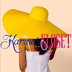 Oversize Gorgeous Straw Hat 25cm Brim Customizable Yellow Spring Vacation Hats One Size, Yellow Straw Hat For Summer, Trendy Yellow Sun Hat For Vacation, Summer Wide Brim Sun Hat One Size, Yellow Summer Hat For Vacation, Trendy Summer Straw Hat One Size, Trendy One Size Straw Hat For Summer, Trendy One-size Straw Hat For Summer, Yellow Sun Hats For Spring