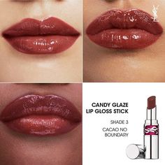 #lipstick #lipgloss Ysl Candy Glaze Swatches, Ysl Candy Glaze, Lip Gloss Juicy, Jelly Gloss, Lip Gloss Stick, Jelly Lip Gloss, Plumper Lips, Moisturized Lips, Makeup Accesories