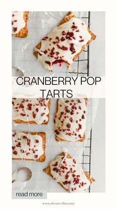 cranberry pop tarts with white frosting on top