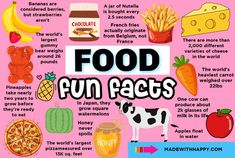 food fun fact poster on pink background