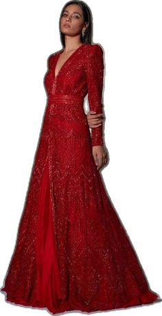 Anarkali With Lehenga, Ritika Mirchandani, Red Anarkali, Heavy Dupatta, Blouse Yoke, Organza Embroidery, Fitted Blouse, Personal Shopping Service, Fitted Blouses