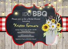 a bbq bridal shower party with sunflowers and daisies in a mason jar