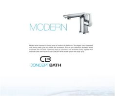 an advertisement for modern bath fixtures