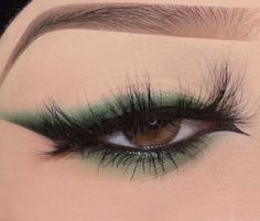 Eye Makeup With Green Eyeliner, Dark Green And Black Makeup Looks, Green Makeup For Quince, Makeup To Go With A Green Dress, Emerald Green And Black Makeup, Green Witchy Eye Makeup, Forest Green Prom Makeup, Lime Green Prom Makeup, Dark Green Eye Makeup Hooded Eyes