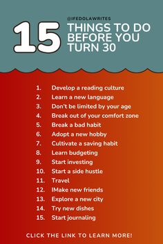 Things to Do Before You Turn 30 Saving Habits, Turning 30, List Of Things, Learn A New Language, Start Investing, New Hobbies