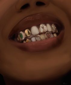 Grills Black Women, Grills Teeth Aesthetic, Women Grills, Aesthetic Snake, Teeth Aesthetic, Raven Tracy, Fantasy Earrings