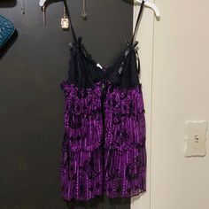 New See Thru Mess Dress Purple Lace Trim Party Sleepwear, Purple Coquette Sleepwear For Summer, Summer Coquette Purple Sleepwear, Coquette Purple Sleeveless Sleepwear, Lingerie Shorts, Purple Flower, Other Woman, Flower Print, Short Dress