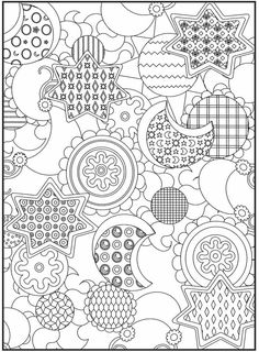 an abstract coloring page with lots of different shapes and sizes