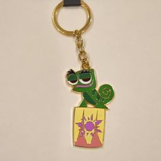 a key chain with a cartoon character on it