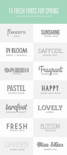 the top ten font styles for spring