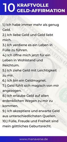 10 kraftvolle Geld Affirmationen Money Vision Board, Mental Training, Life Hacks, Affirmations, Coaching, Vision Board, Meditation, Spirituality, Mindfulness