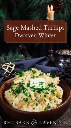 Creamy mashed turnips infused with a garlic and sage cream are inspired by the Dwarves of J.R.R. Tolkien's The Lord of the Rings. This hearty root vegetable side dish is a delicious substitute for potatoes and pairs well with a comforting stew. Perfect for a fall or winter dinner or a Lord of the Rings party! Hobbit Tavern, Lotr Food, Substitute For Potatoes, Lord Of The Rings Party, Mashed Turnips, Tavern Food, Hobbit Food, The Dwarves, Vegetable Side Dish