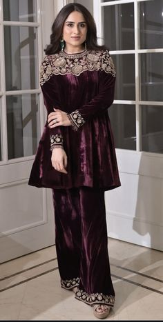 Velvet Suit Design, Prince Wedding, Velvet Dress Designs, Pakistani Fashion Party Wear, Pakistani Fancy Dresses, Boutique Dress Designs, Stylish Party Dresses, Embroidery Designs Fashion, Stylish Dresses For Girls