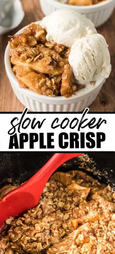 this slow cooker apple crisp is the best way to use up leftover apples