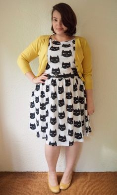 Quirky Fashion Plus Size, Flattering Plus Size Dresses, Cat Dress, Big Size Dress, The Cardigans, Frou Frou, Dresses Xxl