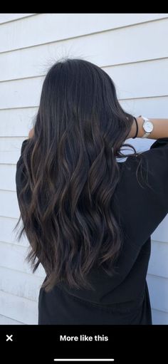 Black Hair Fall Colors, Long Dark Hair With Dimension, Cool Tone Brown Balayage Black Hair, Black Hair Brown Babylights, Dark Brown With Medium Brown Highlights, Icy Dark Brown Hair, Dark Hair Inspo With Highlights, Dimension On Black Hair, Dark Brownish Black Hair