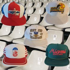 Vintage 80s/90s DeadStock Sports Trucker Hats **Miami Hurricanes,Bass Pro Shop,Washington Capitals,Grey Cup 1990,Canada Cup** These pieces is in great vintage shape! Dm if you have any more questions or want more specific pictures ALL SALES ARE FINAL Grey Cup, Bass Pro Shop, Custom Trucker Hats, Washington Capitals, Classic Blazer, Trucker Hats, Trucker Cap, Caps Hats, Trucker Hat