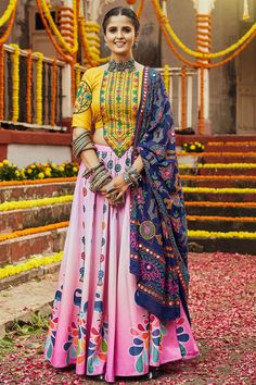 Navratri Special Radiant Pink Color Cotton Fabric Digital Printed Lehenga Blouse Patten, Pray Video, Garba Chaniya Choli, Trendy Lehenga, Lehenga Pink, Chaniya Choli Designs, Garba Dress, Navratri Lehenga, Ghaghra Choli