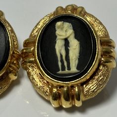 Vintage Cameo Clip Earrings Black Cream DANTE THE KISS Incolay Scantly Robed#264  | eBay Cameo Jewelry Earrings, Vintage Cameo, The Kiss, Earrings Black, Clip Earrings, Black Cream, Vintage Watches, Antique Jewelry, Clip On Earrings