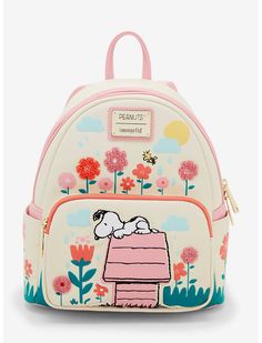 Loungefly Peanuts Snoopy Doghouse Floral Mini Backpack — BoxLunch Exclusive | BoxLunch Peanuts Gifts Snoopy, Disney Primark Products, Disney Surprise Bag, Teen Disney Gift, Disney Mini Backpack Target, Vera Bradley Snoopy Display, What To Put In A Disney Surprise Bag, Snoopy Sitting, Snoopy Doghouse