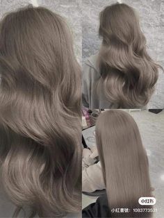 Korean Ash Grey Hair, Mouse Brown Hair Color, Bubble Milk Tea Hair Color, Ash Chestnut Brown Hair, Silk Greige Hair, Milky Ash Brown Hair, Milk Tea Gray Hair Color, Milk Tea Grey Hair, Cool Toned Dark Hair