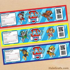 paw patrol birthday party ticket printables