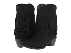 Roper 8" Fringe Boot Cheap Cowgirl Boots, Short Cowgirl Boots, Black Fringe Boots, Fringe Cowboy Boots, Black Cowgirl Boots, Short Cowboy Boots, Ankle Cowboy Boots, Womens Cowgirl Boots, Short Black Boots