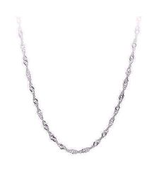 Feshionn IOBI Necklaces 18 inch Thin Sterling Silver Fine Singapore Link Chain Necklace in 18 Singapore Style, Jewelry Looks, Twisted Chain, Link Chain Necklace, Delicate Chain, Chain Link Necklace, Text Color, Link Chain, Singapore