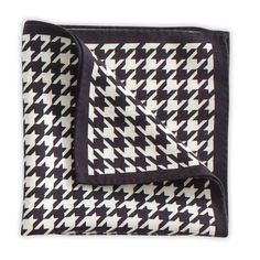 Add just the right final touch to your outfit with this handsome black wool pocket square in a classic houndstooth pattern. Hand-rolled and hemmed. 12" x 12" Imported. Luxury Classic Pocket Square For Business, What Size Is A Pocket Square, Luxury Classic Pocket Square For Workwear, Luxury Black Elegant Pocket Square, Black Pocket Square, White Pocket Square, Wedding Clothes, Houndstooth Pattern, Your Outfit