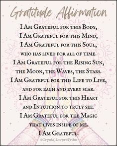 Morning Gratitude Affirmation, Healing Mantras, Positive Encouragement, Health Affirmations, Self Healing Quotes