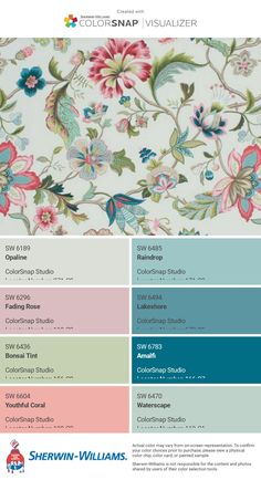 the color scheme for sherylin williams's new wallpaper collection, which is available