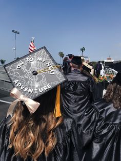 Simple Cap Graduation Decoration, Onto The Next Adventure Grad Cap, Simple Cap Ideas For Graduation, College Grad Cap Ideas Simple, Cute Simple Graduation Caps, Aerospace Graduation Cap