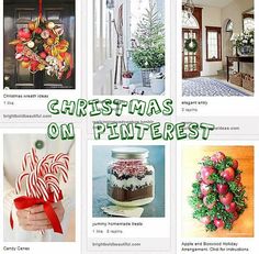 the pinterest are decorated with christmas decorations