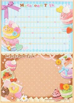 an image of a birthday card with cupcakes and other things on the page