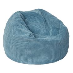 a blue bean bag chair on a white background