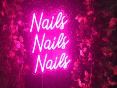 Nails Nails Nails Neon Sign Custom LED Neon Sign Handmade Etsy UK Nails Led Sign, Nail Salon Signage, Nail Tech Wallpaper Backgrounds, Nail Salon Wall Decor Ideas, Neon Nail Sign, Rich Off Nails Sign, Nails Cover Photo, At Home Nail Salon Room, Nails Sign