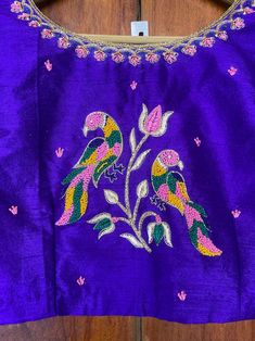 Pure Silk Purple Hand Embroidery Blouse /saree Maggam Blouse / Bird Embroidery Blouse / Hand Embroidered Blouse / Purple Ready Made Blouse - Etsy Traditional Purple Blouse With Floral Embroidery, Purple Embroidered Art Silk Blouse Piece, Embroidered Art Silk Purple Blouse Piece, Embroidered Purple Art Silk Blouse Piece, Purple Embroidered Silk Blouse Piece, Embroidered Purple Dola Silk Blouse Piece, Purple Embroidered Silk Choli, Embroidered Purple Silk Choli, Magam Works