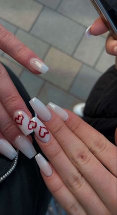 Matching Valentines Nails With Bestie, Matching Heart Nails, Nail Ideas Best Friend, Matching Gel Nails, Simple Matching Nails, Matching Nail Inspo For Best Friends, Best Friend Nails Ideas Matching, Acrylic Nails Matching Friends, Nail Designs Matching Bff