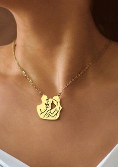 A cute minimalist gift which represent the love of a family. This perfect gift is made from Stainless Steel whi will not fade after contact with water, will not darken and does not irritate the skin. PREGNANT FAMILY LOVE❤️️ NECKLACE is Perfect for: -Anniversary gift -Random Mothers Necklace  -Personalised Jewellery for Mom  -Mother Birthday Gift or Present -New Mother Gift/ Push Present -Minimalist Gift for Wife. -Gift for Mother's Day  -Baby Shower Gift  -New Mother Necklace. -Grandparent Gift -Step Mum or Mum figure in your life -Anniversaries, and any special occasion. This beautiful, family love pendant symbolises the power of eternal love with a modern design, which is ideal as a gift for someone special.  OUR PROCESS🔁: What you do differently: Responsibly Sourced & Hand Made. WHY BU Mother's Day Adjustable Chain Jewelry For Anniversary Gift, Mother's Day Jewelry Gift With Adjustable Chain, Mother's Day Jewelry With Adjustable Chain For Anniversary, White Jewelry Gift For Father's Day, Father's Day Gift Pendant Charm Necklace, Adjustable Chain Jewelry For Mother's Day Anniversary Gift, White Jewelry For Father's Day Gift, Stainless Steel Jewelry For Anniversary, Mother's Day Gift, Minimalist Charm Necklace For Mother's Day Anniversary