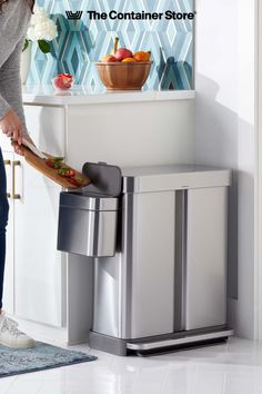 For unmatched quality that stands up to repeated use, shop our collection of Simplehuman trash cans, recycle bins, and compost bins. Available in a variety of finishes and constructed of high-quality materials, they'll help keep your kitchen odor-free and looking great for years to come. Recycle Bins, Compost Bins, The Container Store, Trash Bins, Container Store, Compost Bin