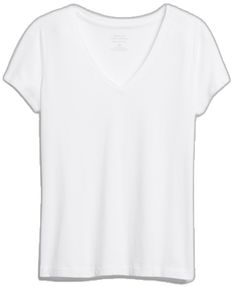 Classic V-neck Relaxed Fit T-shirt, White V-neck T-shirt For Everyday, Classic V-neck T-shirt For Spring, Relaxed Fit V-neck T-shirt For Layering, Classic V-neck T-shirt With Relaxed Fit, Classic V-neck T-shirt In Relaxed Fit, White V-neck Short Sleeve Top, White Short Sleeve V-neck Top For Everyday, Cotton V-neck T-shirt For Layering