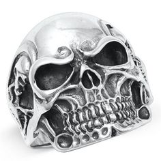 Oxidized High Polished Large Skull Ring .925 Sterling Silver Band Jewelry Female Male Unisex Size 12 All our silver jewelry is crafted from .925 silver also commonly referred to as sterling silver. Sterling silver is the standard for beautiful high-quality silver jewelry and cannot be replicated by lower priced silver plated jewelry. It is 92.5% pure silver, mixed with alloys to add strength and durability to stand the test of time. Keep your fine jewelry shiny and elegant by storing it properly Mom Gifts Box, Sterling Silver Skull Rings, Silver Skull Ring, Sterling Silver Rings Bands, Female Male, Band Jewelry, Silver Plated Jewelry, Silver Band Ring, Skull Ring