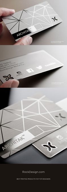 the business card is designed to look like it has geometric shapes and lines on it