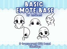 the instructions for how to draw an emotete base in cartoon style with different expressions