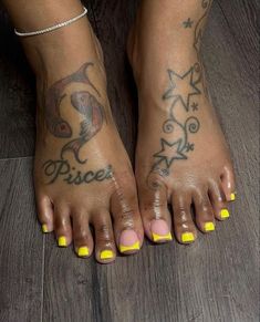 #follow #tattoos #tattooideas #blogging #blogger #blog 16 Tattoo, Yellow Nail, Gel Toe Nails, Acrylic Toe Nails, Acrylic Toes, Gel Toes, Cute Toe Nails, Tattoos For Black Skin, Pretty Tattoos For Women