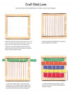 the instructions for how to make a craft stick loom with wooden sticks and colored pencils