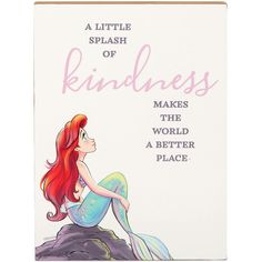 a little splash of princesses makes the world a better place book with an image of a mermaid sitting on a rock