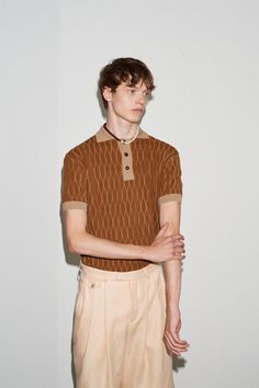 King And Tuckfield, Textured Polo, Summer Knitwear, Stunning Hairstyles, Knitted Polo, Spring Knits, Guys Clothing Styles, Knit Men, Mens Outfit Inspiration