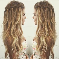 Awesome Waterfall Braids! Waterfall Braid Hairstyle, Waterfall Braids, Long Blonde, Casual Hairstyles, Box Braids Hairstyles, Hair Envy